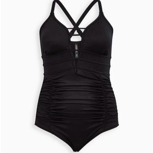 New! Wireless Shine Plunge One Piece Swimsuit - Size 3